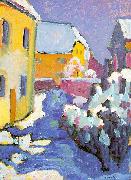 Wassily Kandinsky Cemetery and Vicarage in Kochel painting